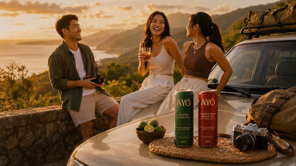 Friends at sunset with AYÓ
